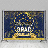 Aperturee - Congrats Grad You Did It Glitter Graduation Backdrop
